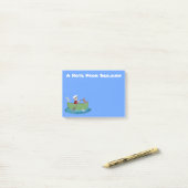 Niedlicher Junge Segelschiff und Hunderuderschiff  Post-it Klebezettel (Auf Schreibtisch)