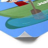 Niedlicher Junge Segelschiff und Hunderuderschiff  Poster (Ecke)