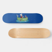 Niedlicher Junge Segelschiff und Hunderuderschiff Skateboard (Horizontal)