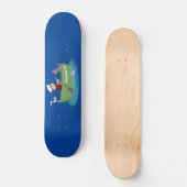 Niedlicher Junge Segelschiff und Hunderuderschiff Skateboard (Vorderseite)