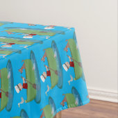 Niedlicher Junge Segelschiff und Hunderuderschiff  Tischdecke (Beispiel)