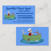 Niedlicher Junge Segelschiff und Hunderuderschiff Visitenkarte (Vorne/Hinten)