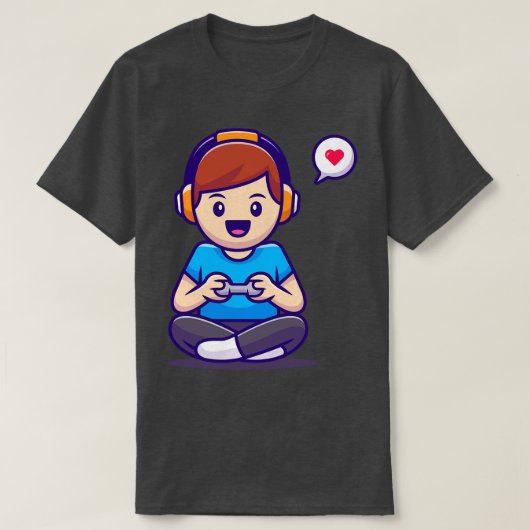 Niedlicher Junge Spiel T-Shirt (Design vorne)