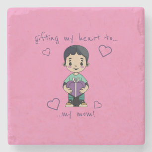 Niedlicher Junge Steinuntersetzer