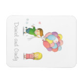 Niedlicher Junge teilt seine Liebe zu Mädchen mit  Magnet (Horizontal)