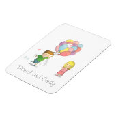 Niedlicher Junge teilt seine Liebe zu Mädchen mit  Magnet (Linke Seite)