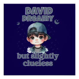 Niedlicher Junge träumt, aber leicht klug Poster