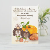 Niedlicher Junge Türkei Erntedank Kinderdusche Ein Einladung (Stehend Vorderseite)