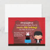 Niedlicher Jungen-Magier-magische Einladung (Vorne/Hinten)