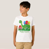 Niedlicher Jungen Ostern-Dinosaurier addieren T-Shirt (Vorne ganz)