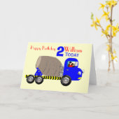 Niedlicher Jungen-Zement-Mischer-LKW-Geburtstag Karte (Gelbe Blume)