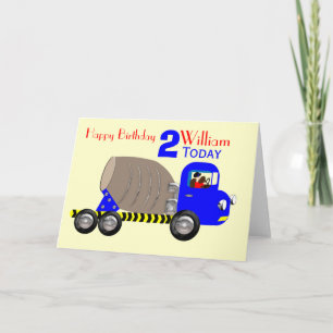 Niedlicher Jungen-Zement-Mischer-LKW-Geburtstag Karte
