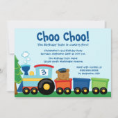 Niedlicher Jungenzug zum Geburtstag Einladung (Vorderseite)