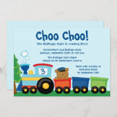 Niedlicher Jungenzug zum Geburtstag Einladung (Vorne/Hinten)