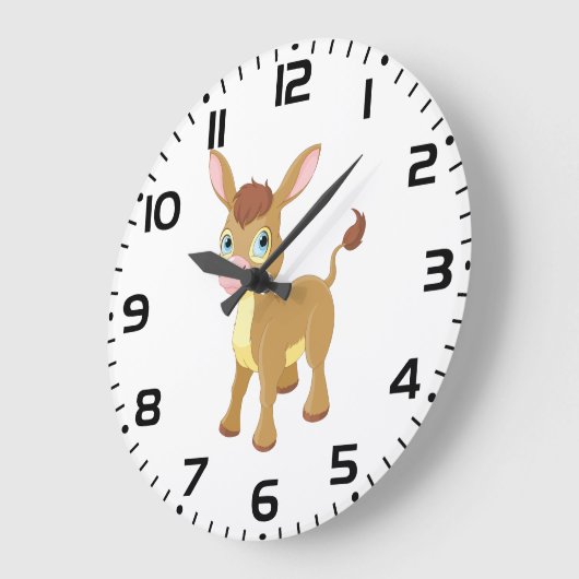 Niedlicher junger Donkey mit großen blauen Augen Große Wanduhr (Winkel)
