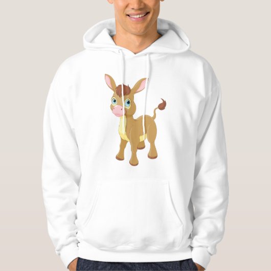 Niedlicher junger Donkey mit großen blauen Augen Hoodie (Vorderseite)