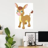 Niedlicher junger Donkey mit großen blauen Augen Poster (Heimbüro)