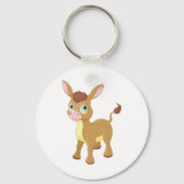 Niedlicher junger Donkey mit großen blauen Augen Schlüsselanhänger (Rückseite)
