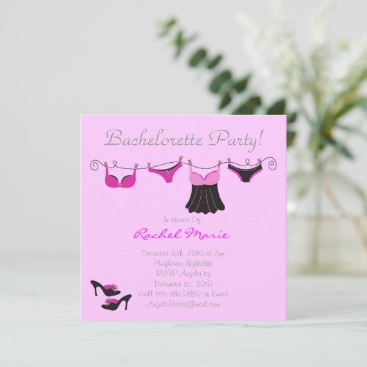 Niedlicher Junggeselinnen-Abschied Einladung (Stehend Vorderseite)