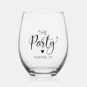 Niedlicher Junggeselinnen-Abschied Weinglas Ohne Stiel (Vorderseite)