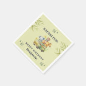 Niedlicher Jungle Animal Kids Safari Geburtstag Serviette (Ecke)