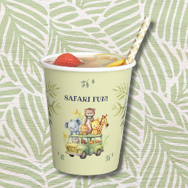 Niedlicher Jungle Animal Safari Geburtstag Pappbecher