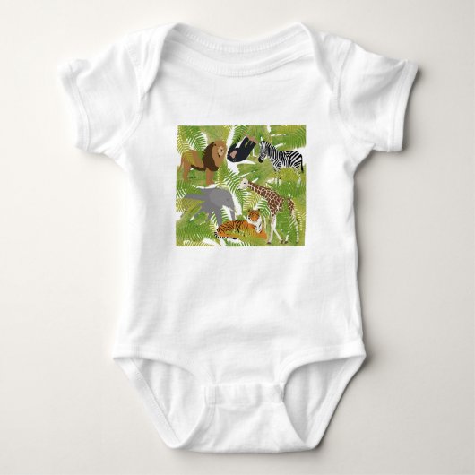 Niedlicher Jungle Animals Safari Boy | Mädchen Baby Strampler (Vorderseite)