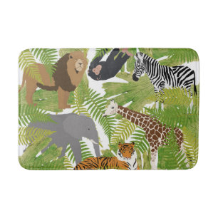Niedlicher Jungle Animals Safari Boy   Mädchen Badematte