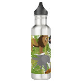 Niedlicher Jungle Animals Safari Boy | Mädchen Edelstahlflasche (Links)
