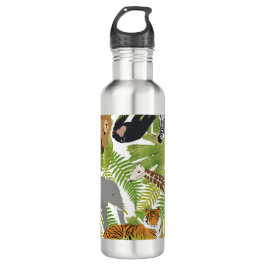 Niedlicher Jungle Animals Safari Boy | Mädchen Edelstahlflasche