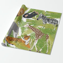 Niedlicher Jungle Animals Safari Boy | Mädchen Geschenkpapier