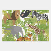 Niedlicher Jungle Animals Safari Boy | Mädchen Geschenkpapier Set (Vorderseite)