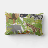 Niedlicher Jungle Animals Safari Boy | Mädchen Lendenkissen (Rückseite)