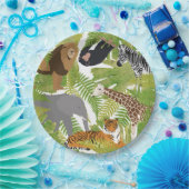 Niedlicher Jungle Animals Safari Boy | Mädchen Pappteller (Party)