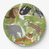 Niedlicher Jungle Animals Safari Boy | Mädchen Pappteller (Vorderseite)