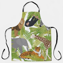Niedlicher Jungle Animals Safari Boy | Mädchen Schürze