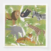 Niedlicher Jungle Animals Safari Boy | Mädchen Serviette (Vorderseite)
