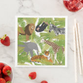 Niedlicher Jungle Animals Safari Boy | Mädchen Serviette (Beispiel)