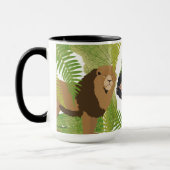 Niedlicher Jungle Animals Safari Boy | Mädchen Tasse (Links)