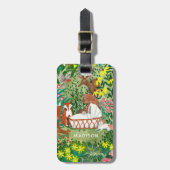 Niedlicher Jungle Grüner Tierwald Neues Geborenes  Gepäckanhänger (Vorderseite vertikal)