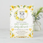 Niedlicher Jungle Hippo Babydusche Einladung (Stehend Vorderseite)