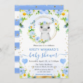 Niedlicher Jungle Hippo Babydusche Einladung (Vorne/Hinten)