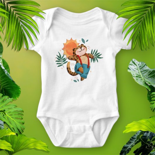 Niedlicher Jungle Leopard Baby Baby Strampler