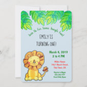 Niedlicher Jungle Lion Einladung zum ersten Geburt (Vorderseite)