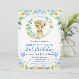 Niedlicher Jungle Lion Kindergeburtstag Einladung