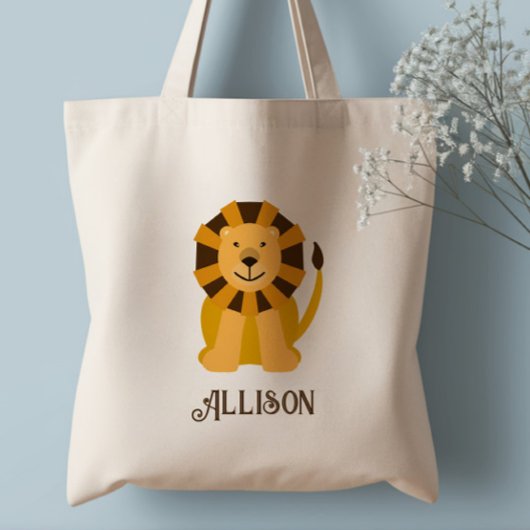 Niedlicher Jungle Lion Personalisiert Tote Beutel Tragetasche