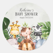 Niedlicher Jungle Safari-Aufkleber Runder Aufkleber (Vorderseite)