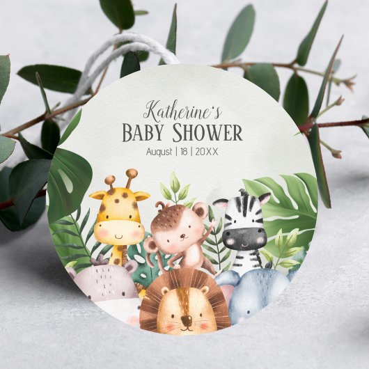 Niedlicher Jungle Safari-Aufkleber Runder Aufkleber