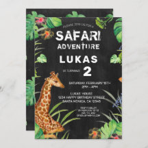 Niedlicher Jungle Safari Giraffe Chalkboard Geburt