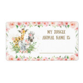 Niedlicher Jungle-Safari-Jungle-Tiernamensticker (Vorne)